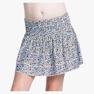 Girls` Retro Doodles Smocked Tennis Skort Multicolor Apparel Lucky In Love