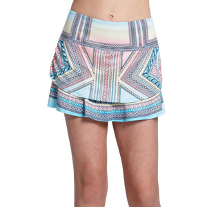Girls` Lucky Club Ruche Tennis Skort Cool Blue Apparel Lucky In Love
