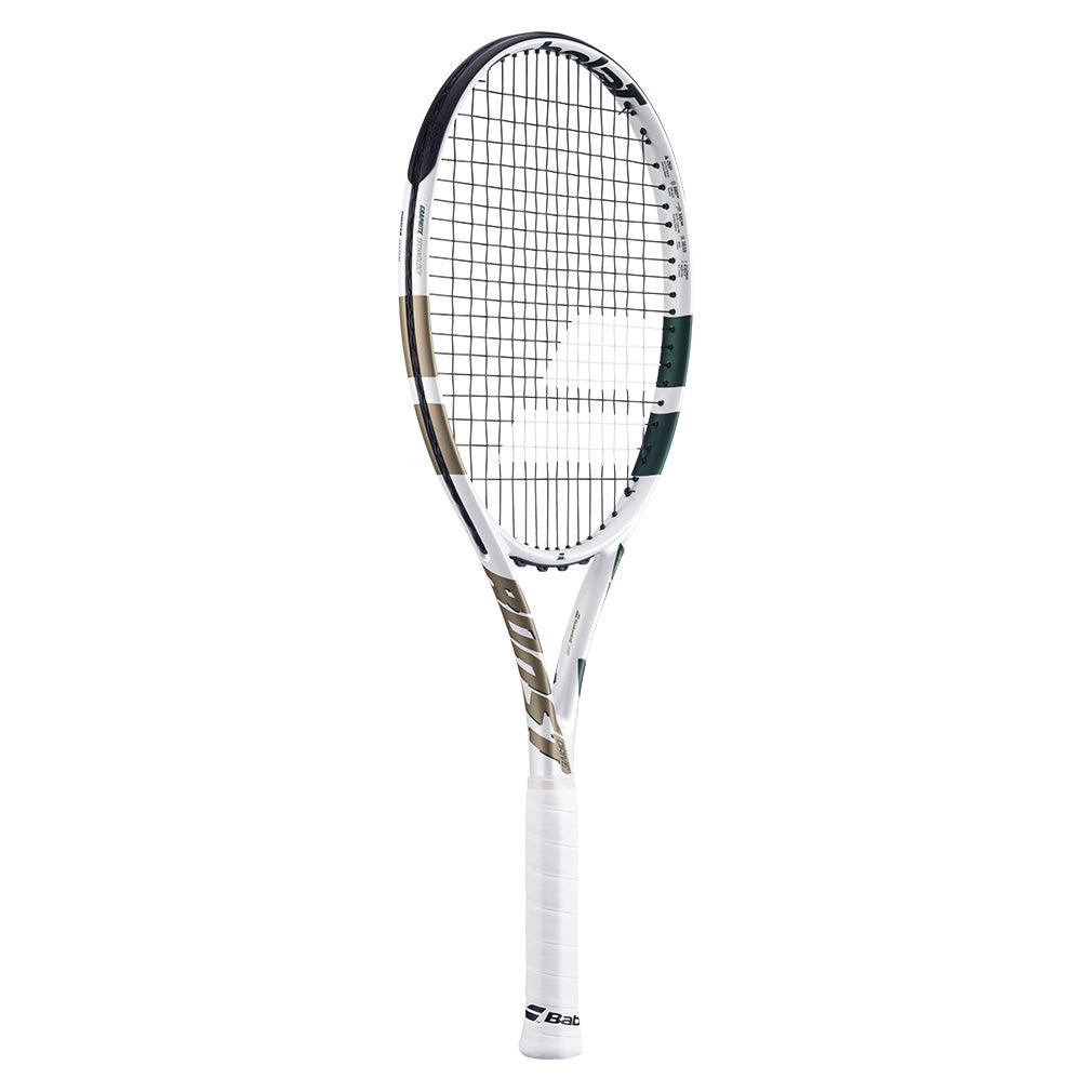 Boost Wimbledon Prestrung Tennis Racquet White and Gold Racquets Babolat