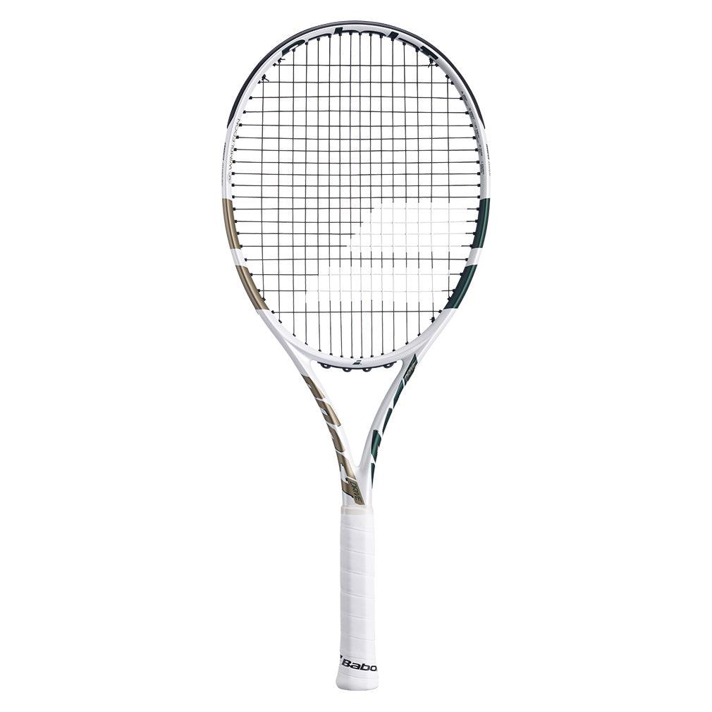 Boost Wimbledon Prestrung Tennis Racquet White and Gold Racquets Babolat