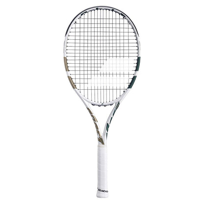 Boost Wimbledon Prestrung Tennis Racquet White and Gold Racquets Babolat
