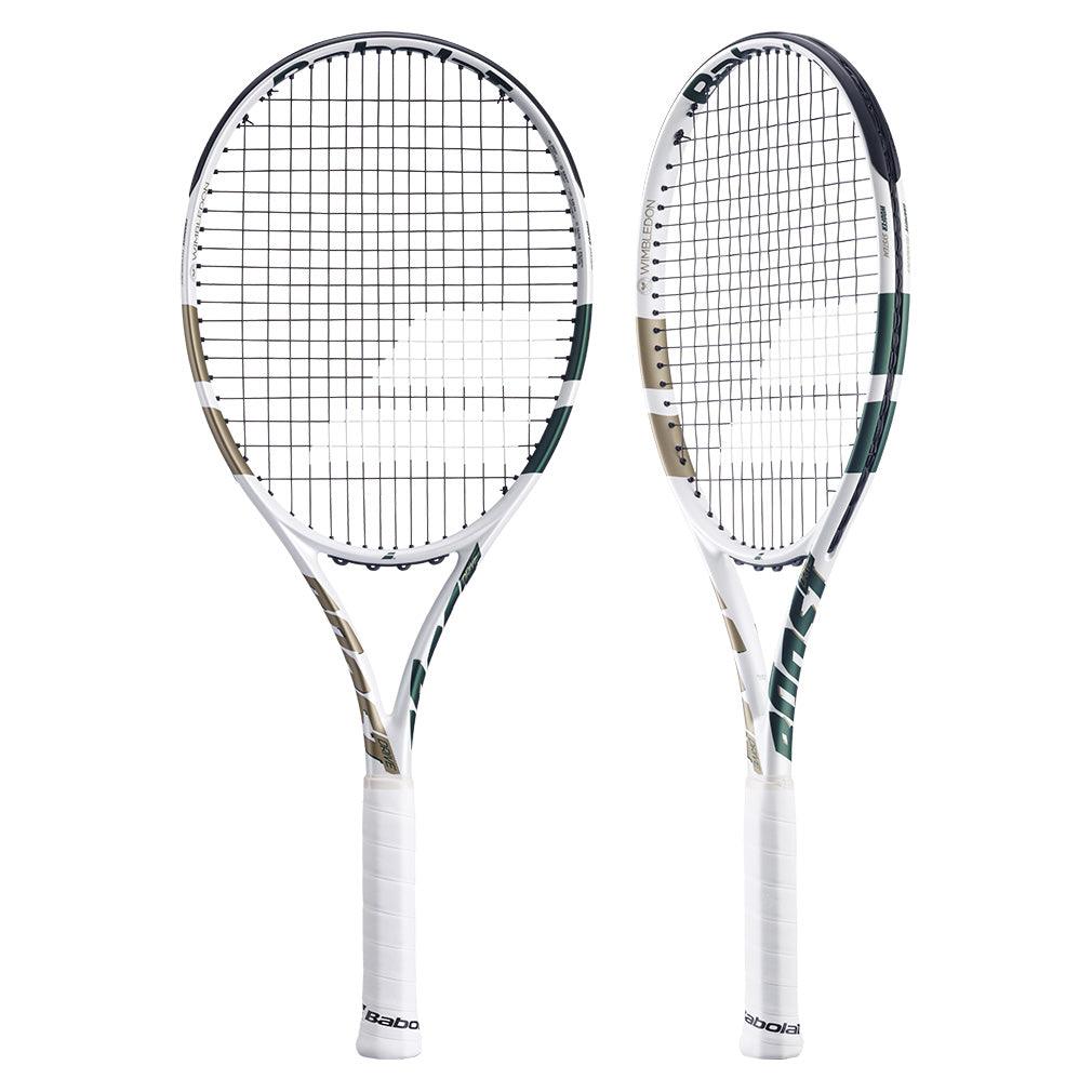 Boost Wimbledon Prestrung Tennis Racquet White and Gold Racquets Babolat