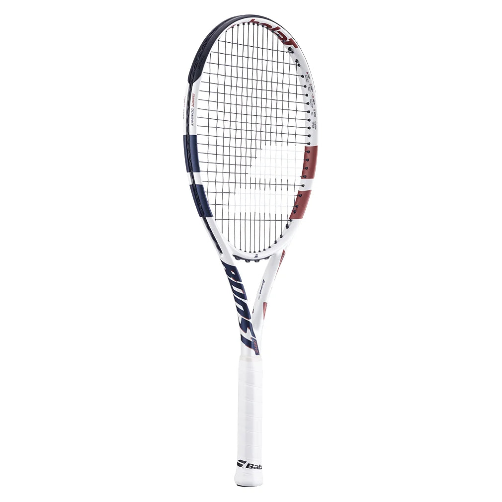 Boost Drive Prestrung Tennis Racquet White and Blue Racquets Babolat