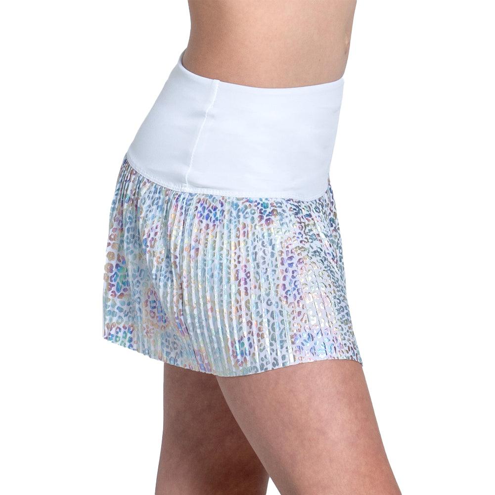 Girls` Leopard Pleated Tennis Skort Rainbow Apparel Lucky In Love