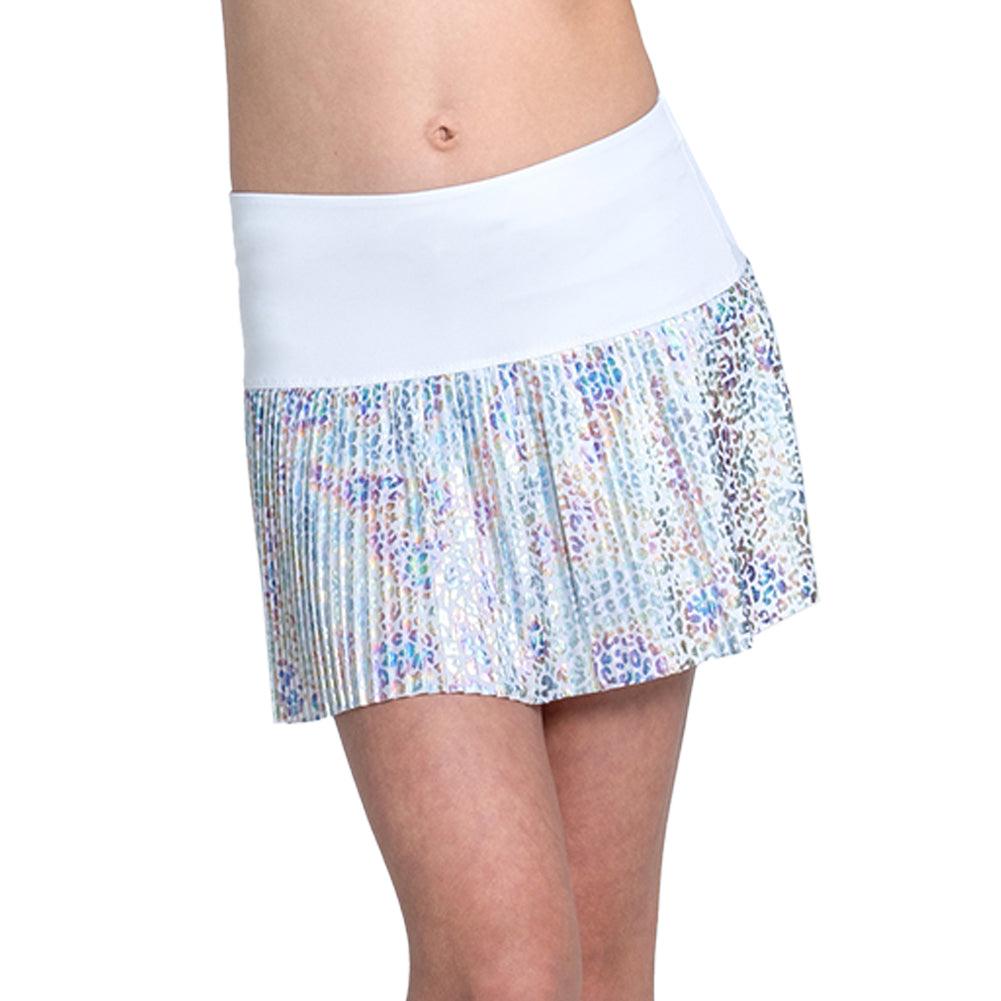Girls` Leopard Pleated Tennis Skort Rainbow Apparel Lucky In Love