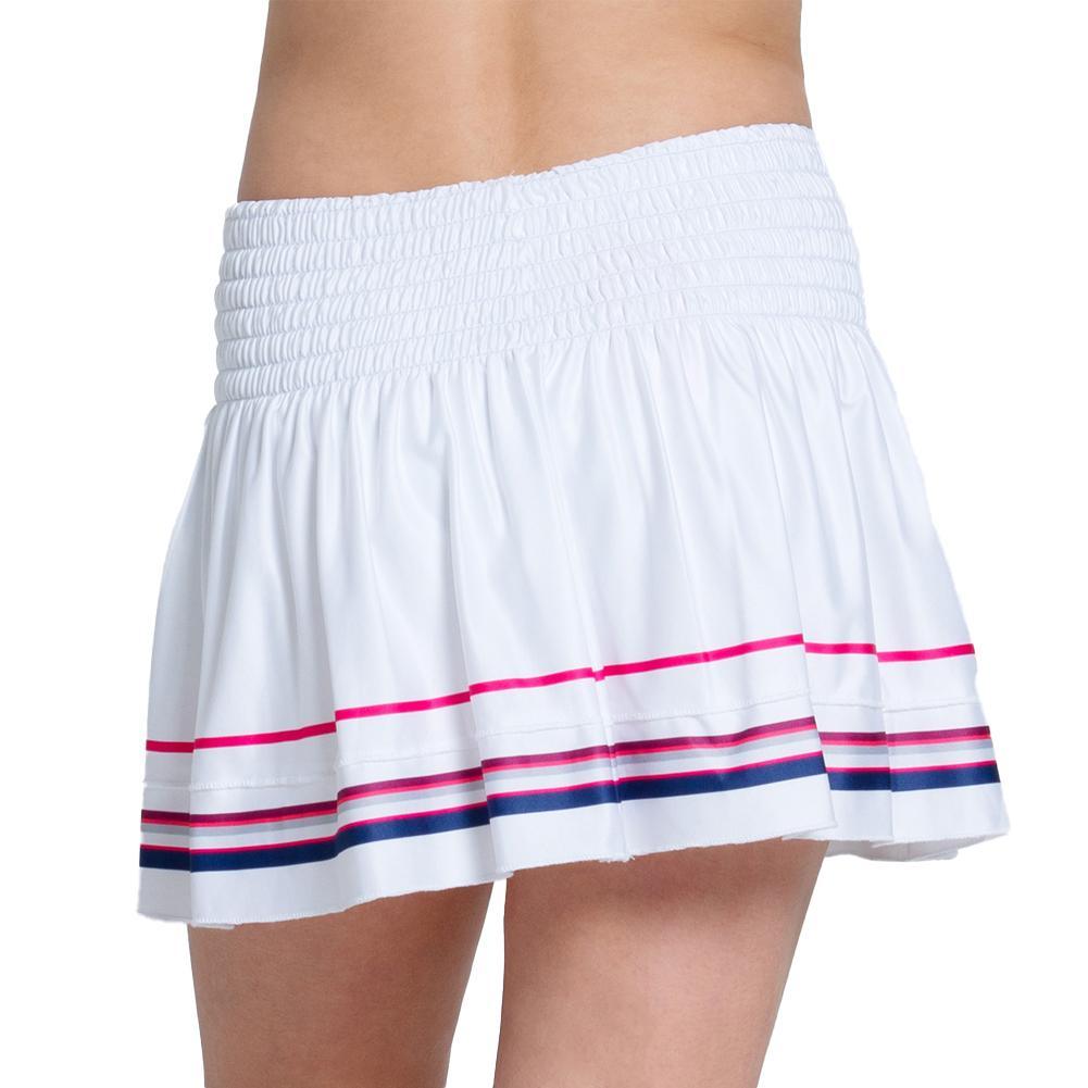 Girls` Berry Smocked Tennis Skort White Apparel Lucky In Love