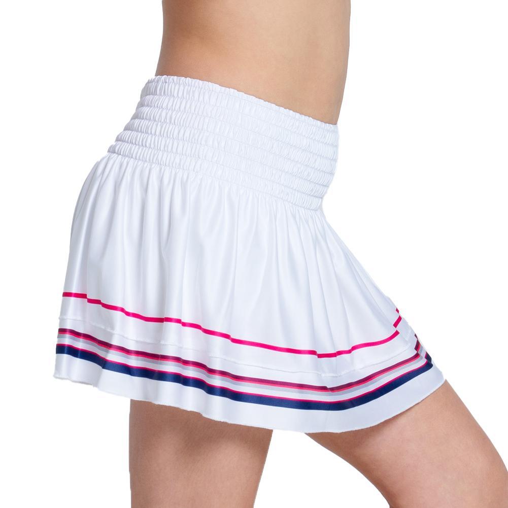 Girls` Berry Smocked Tennis Skort White Apparel Lucky In Love
