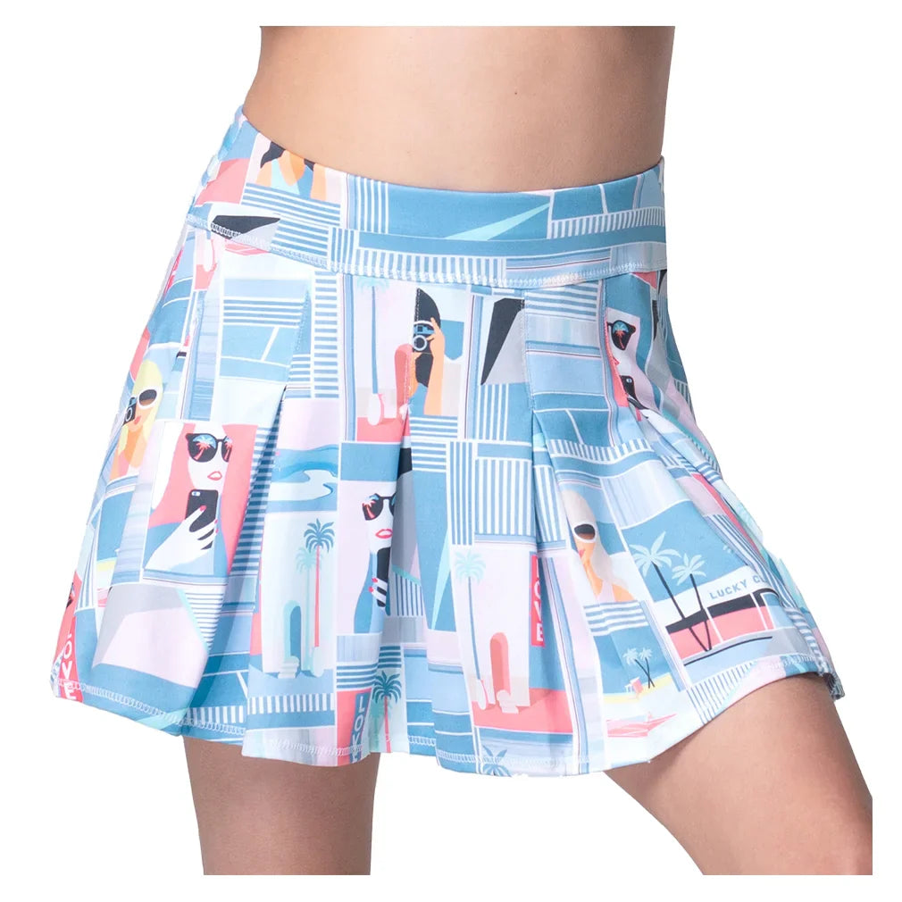 Girls' Linen Nouveau Tennis Skort Periwinkle Apparel Lucky In Love