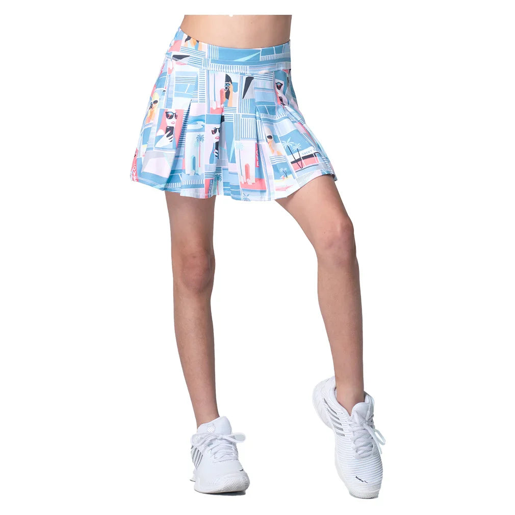 Girls' Linen Nouveau Tennis Skort Periwinkle Apparel Lucky In Love