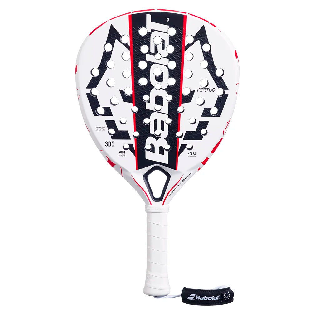 Technical Vertuo Juan Lebron 2025 Padel Racquet White and Black Padel Racquets Babolat