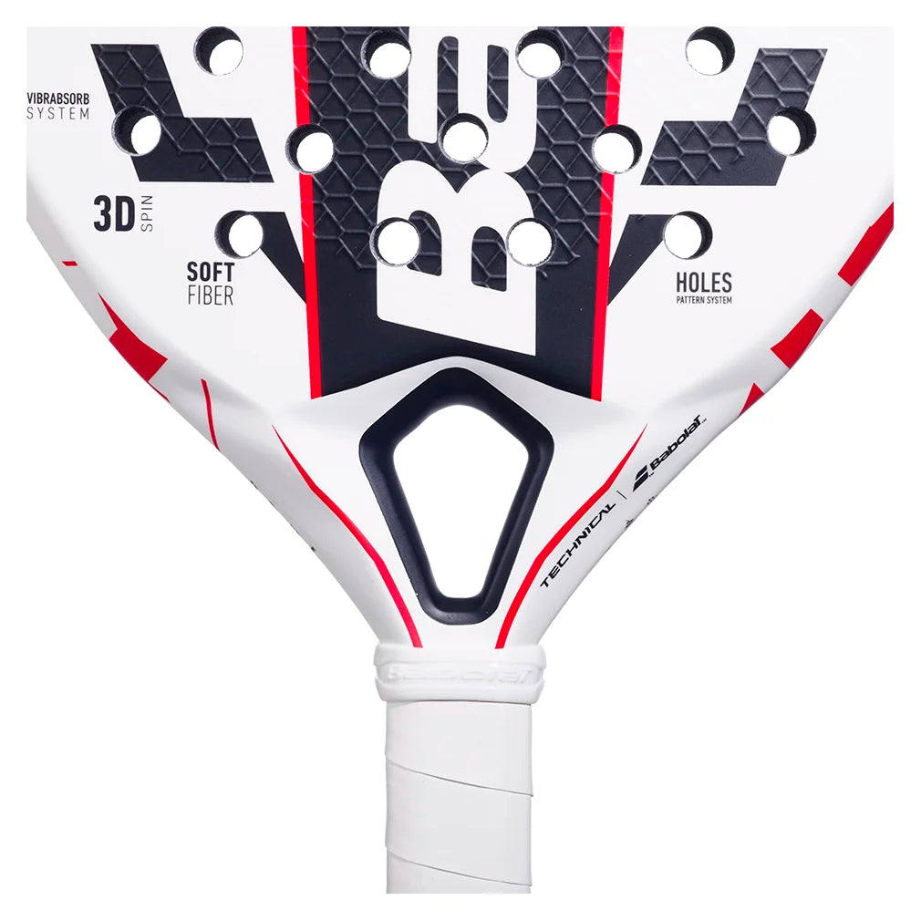 Technical Vertuo Juan Lebron 2025 Padel Racquet White and Black Padel Racquets Babolat