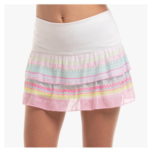 Girl's Retro Deco Mesh Tennis Skort Peony Apparel Lucky In Love