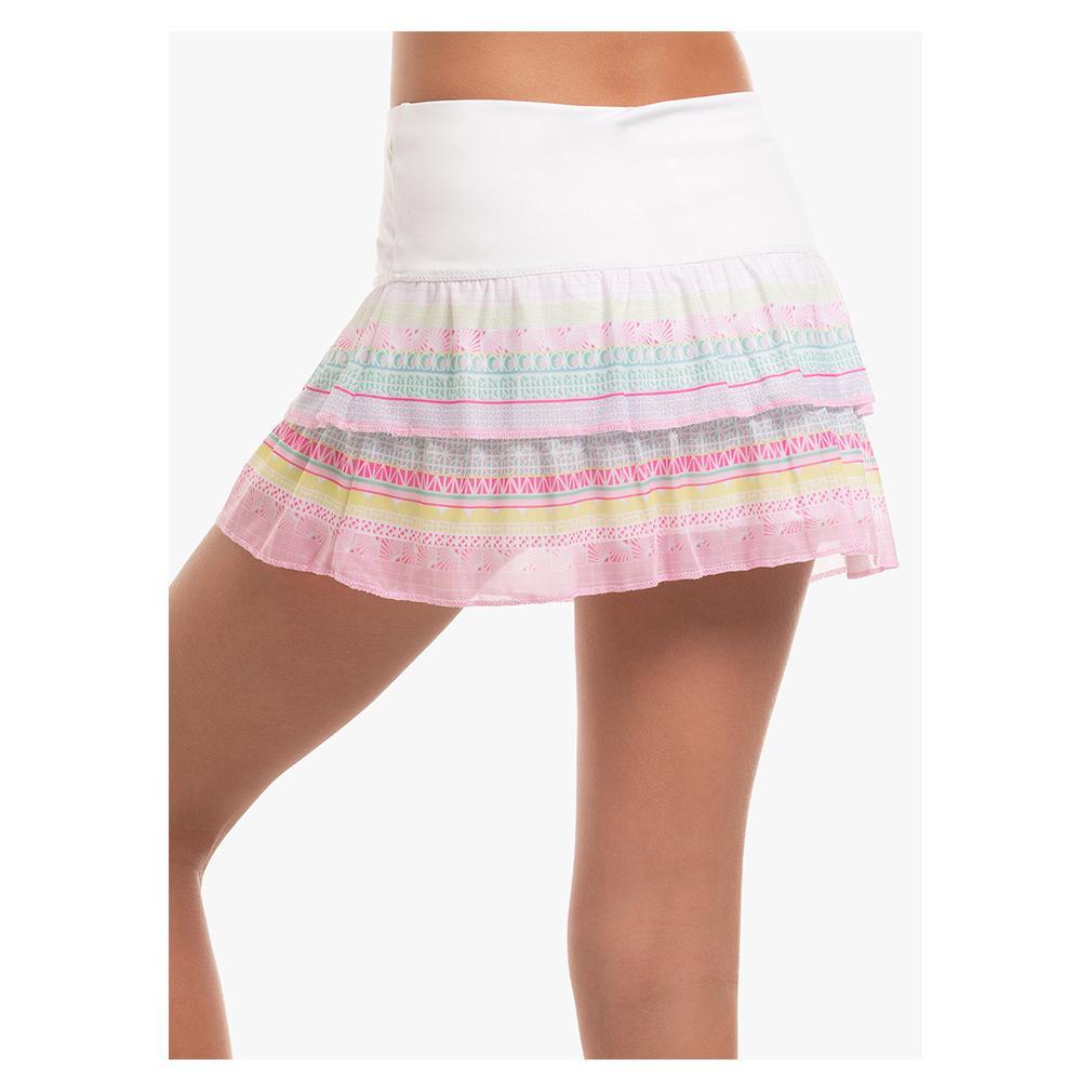 Girl's Retro Deco Mesh Tennis Skort Peony Apparel Lucky In Love