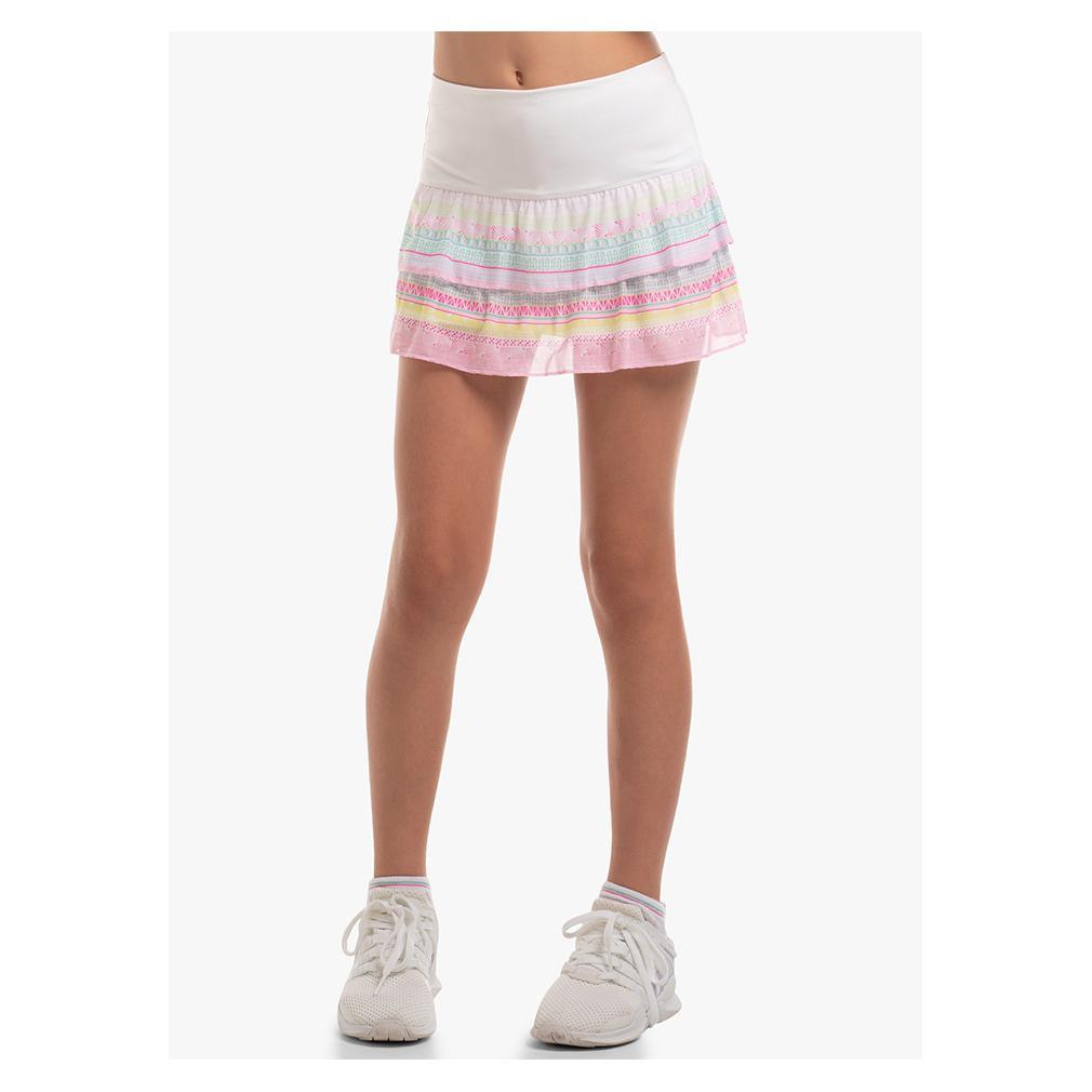 Girl's Retro Deco Mesh Tennis Skort Peony Apparel Lucky In Love