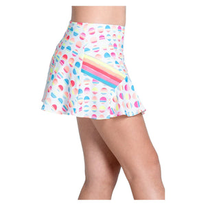 Girls` Retro Sunset Tennis Skort White Apparel Lucky In Love