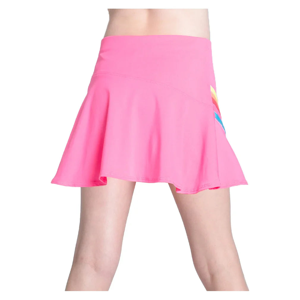 Girls` Prisma Stripe Tennis Skort Pink Apparel Lucky In Love