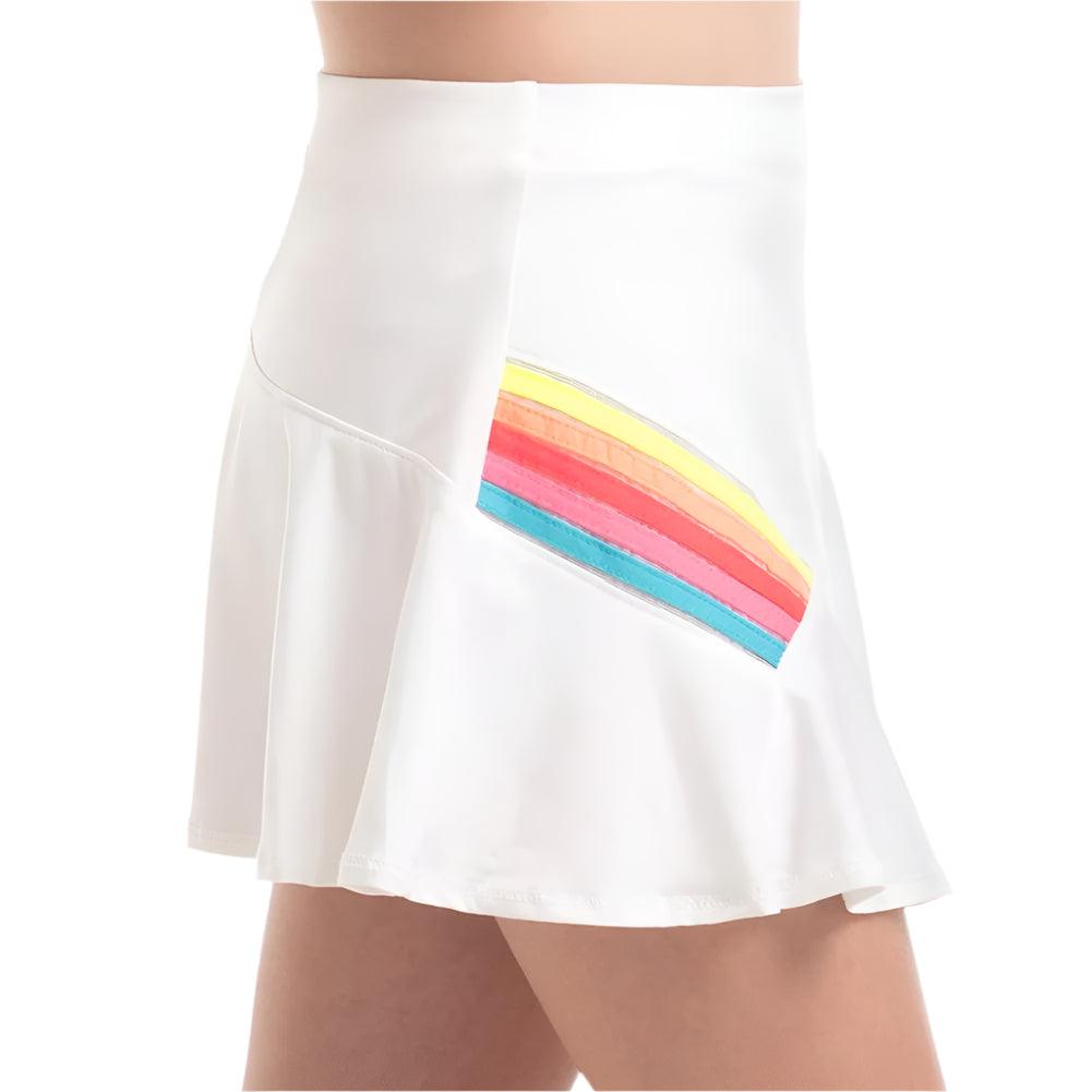 Girl's Prisma Stripe Tennis Skort Rainbow Apparel Lucky In Love