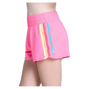 Girls` Prisma Stripe Tennis Short Pink Apparel Lucky In Love