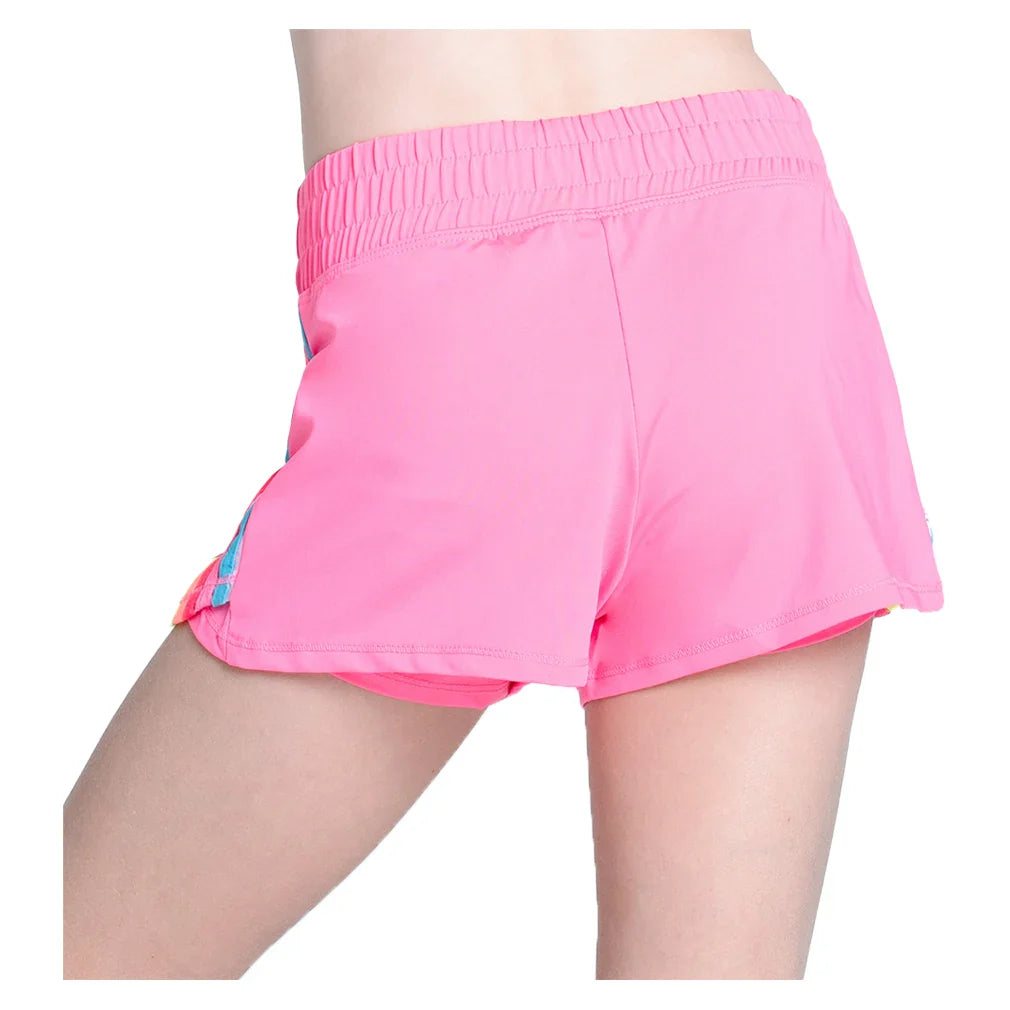 Girls` Prisma Stripe Tennis Short Pink Apparel Lucky In Love