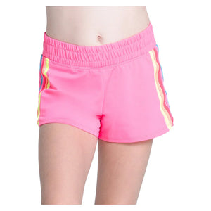Girls` Prisma Stripe Tennis Short Pink Apparel Lucky In Love
