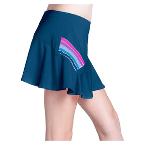 Girls` Chroma Stripe Tennis Skort Navy Apparel Lucky In Love