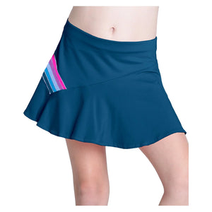 Girls` Chroma Stripe Tennis Skort Navy Apparel Lucky In Love