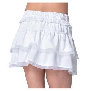 Girls' Linen Play Tennis Skort White Apparel Lucky In Love