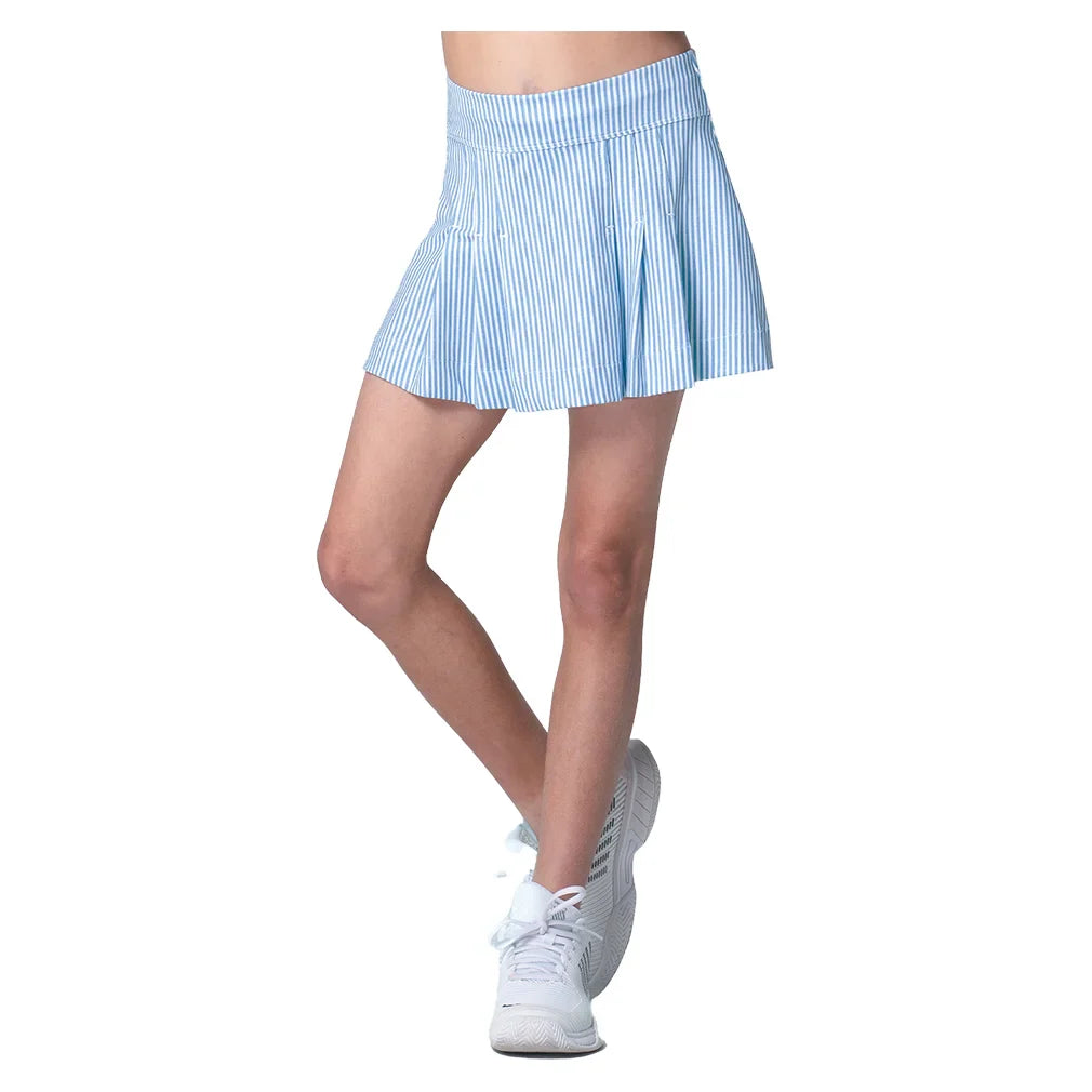 Girls' Linen Stripe Pleat Tennis Skort Periwinkle Apparel Lucky In Love