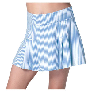 Girls' Linen Stripe Pleat Tennis Skort Periwinkle Apparel Lucky In Love