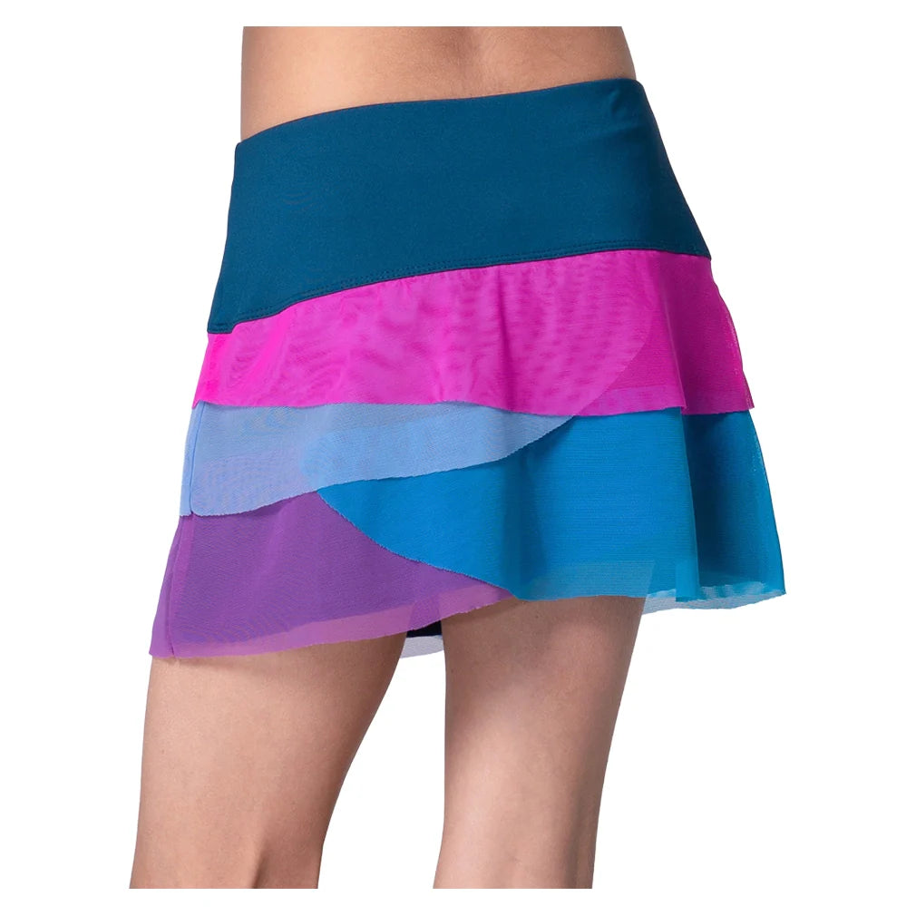 Girls` Mesh Scallop Tennis Skort Navy Apparel Lucky In Love