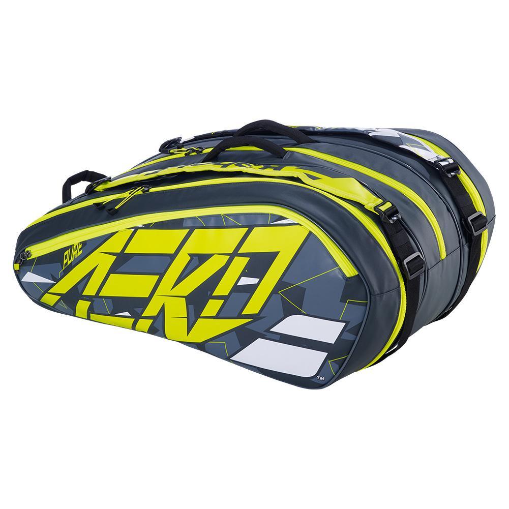 Pure Aero 12 Pack Tennis Bag Grey and Yellow Bags Babolat