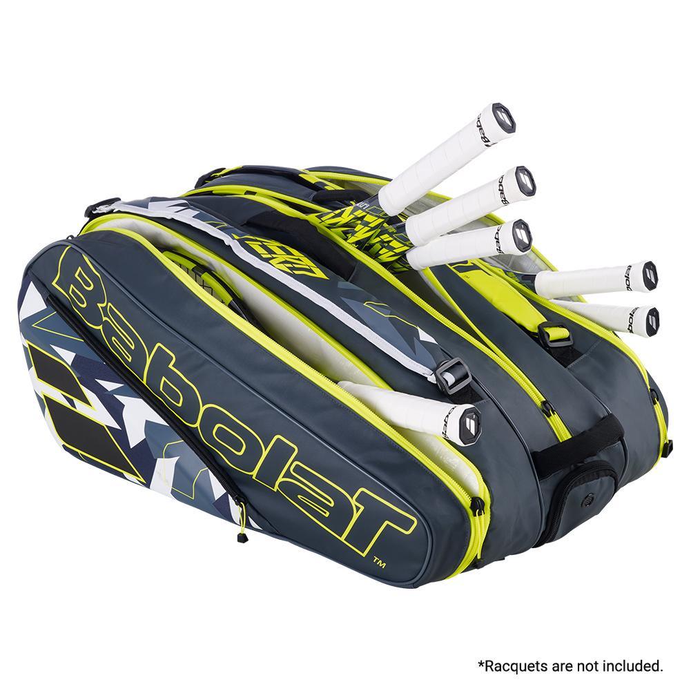 Pure Aero 12 Pack Tennis Bag Grey and Yellow Bags Babolat