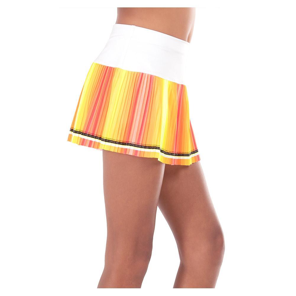Girl's Heat Wave Pleated Tennis Skort Neon Yellow Apparel Lucky In Love