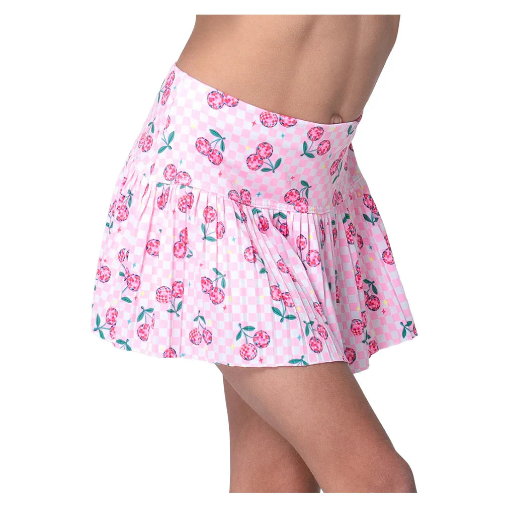 Girls` Disco Cherry Pleated Tennis Skort Mulberry Apparel Lucky In Love