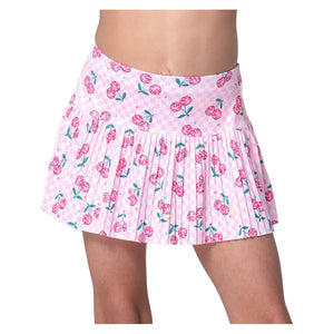 Girls` Disco Cherry Pleated Tennis Skort Mulberry Apparel Lucky In Love