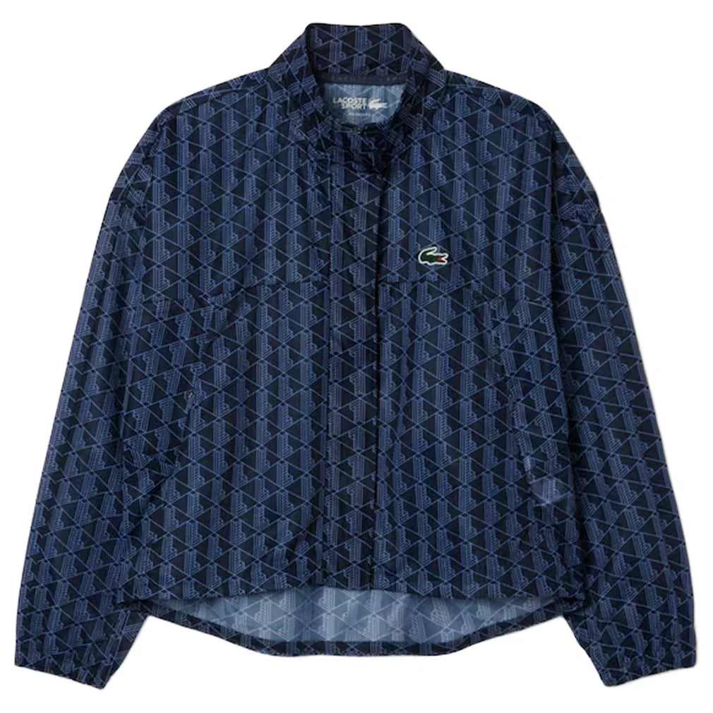 Women`s Core Performance Monogram Tennis Jacket Navy Blue and Delphinium Apparel Lacoste