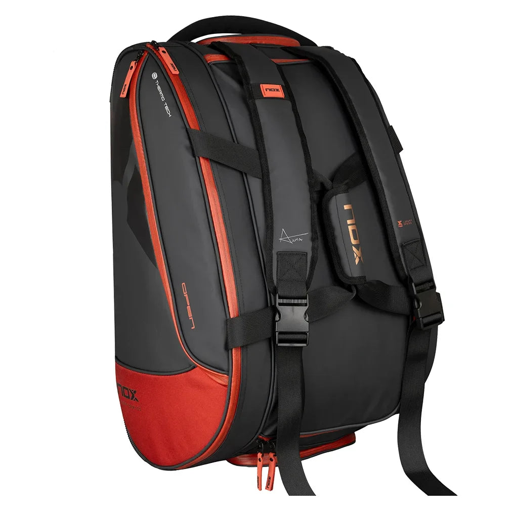 Luxury Open Series Padel Bag Black and Red Bags Nox