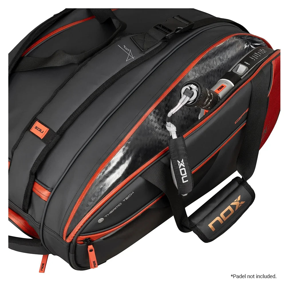 Luxury Open Series Padel Bag Black and Red Bags Nox