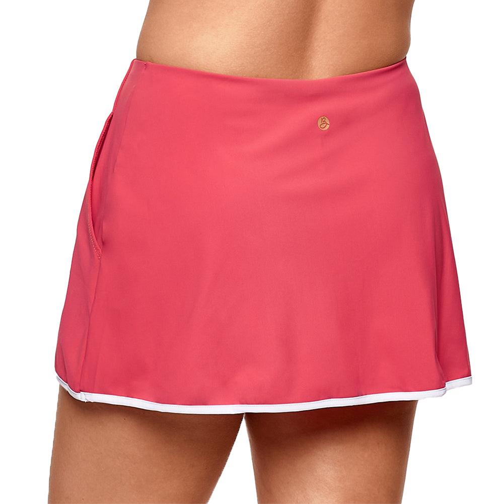 Women`s 13 Inch Box Pleated Tennis Skort Geranium Apparel Bobbe