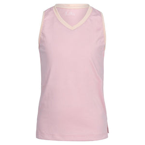 Girl's V-Neck Tennis Tank Pink and Orange Apparel Little Miss Tennis