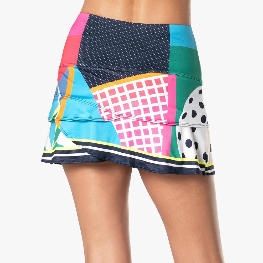 Women's Long Double Hit Scallop Tennis Skort Multicolor Apparel Lucky In Love