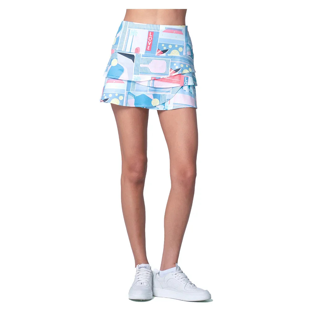Women`s Linen Vision Scallop Tennis Skort Periwinkle Apparel Lucky In Love