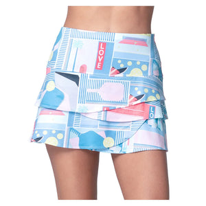 Women`s Linen Vision Scallop Tennis Skort Periwinkle Apparel Lucky In Love