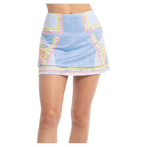 Women`s Long Blossom Tennis Skort Light Denim Apparel Lucky In Love