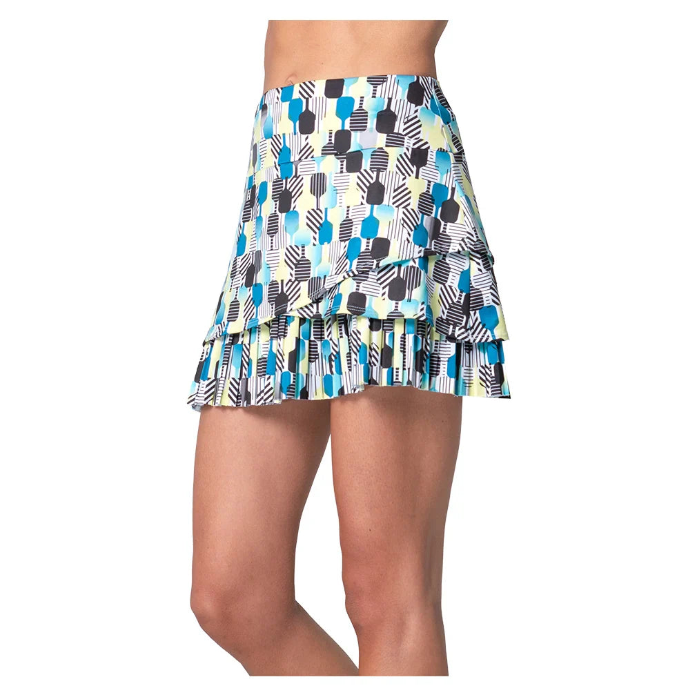 Women`s Stripe It Up Pickleball Skort Electric Blue Apparel Lucky In Love