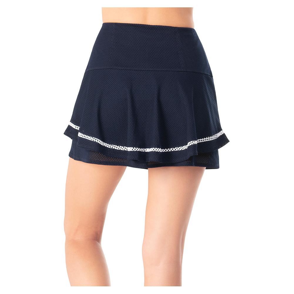 Women`s Long Insert Flip Tennis Skort Midnight Apparel Lucky In Love