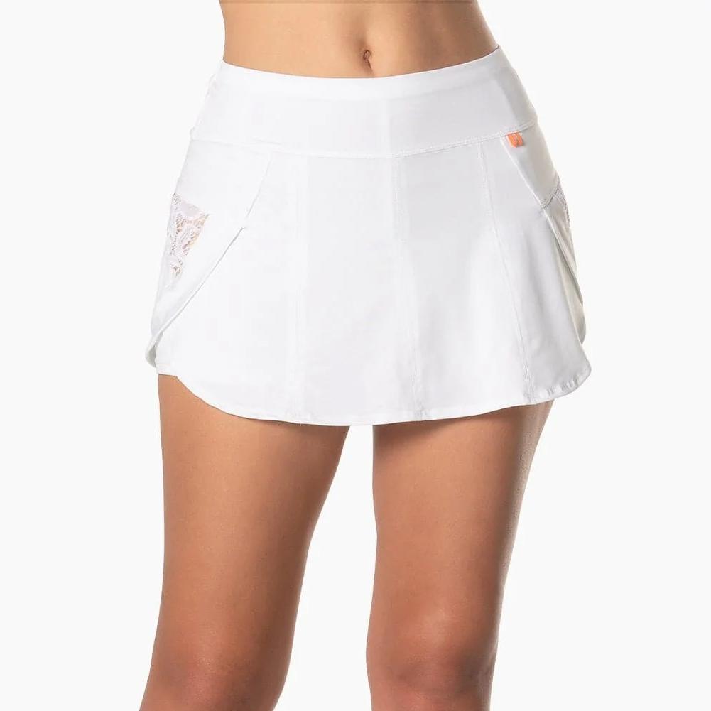 Women's Lace Track Tennis Skort White Apparel Lucky In Love