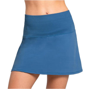 Women`s Long Baseline Tennis Skort Steel Blue Apparel Lucky In Love