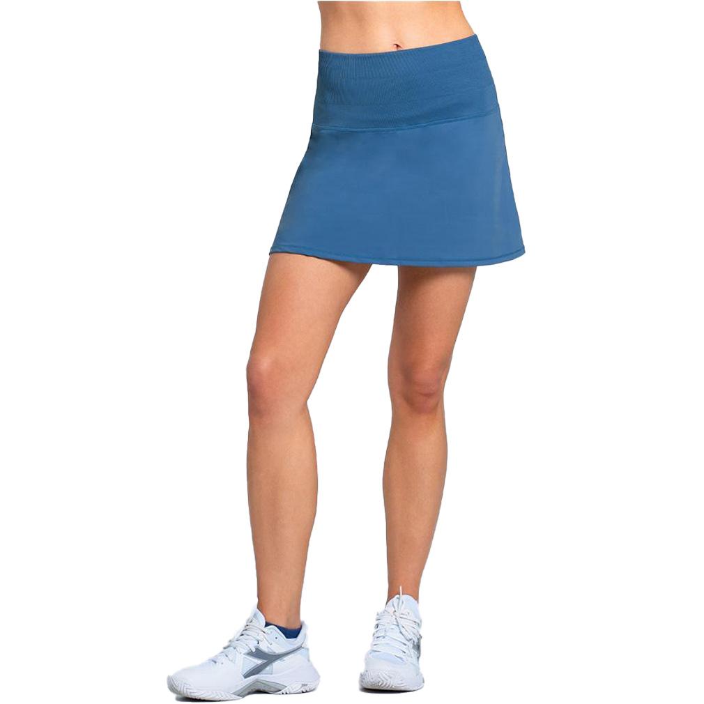 Women`s Long Baseline Tennis Skort Steel Blue Apparel Lucky In Love