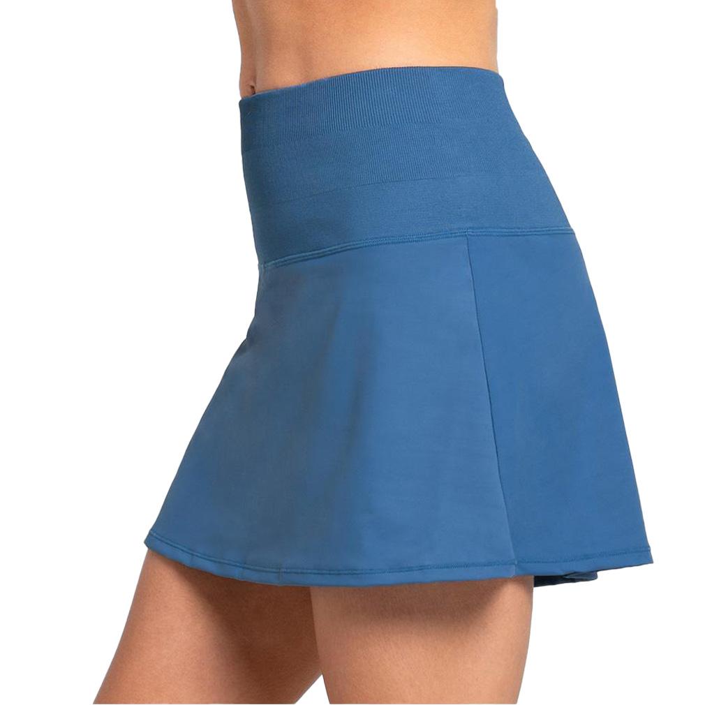 Women`s Long Baseline Tennis Skort Steel Blue Apparel Lucky In Love